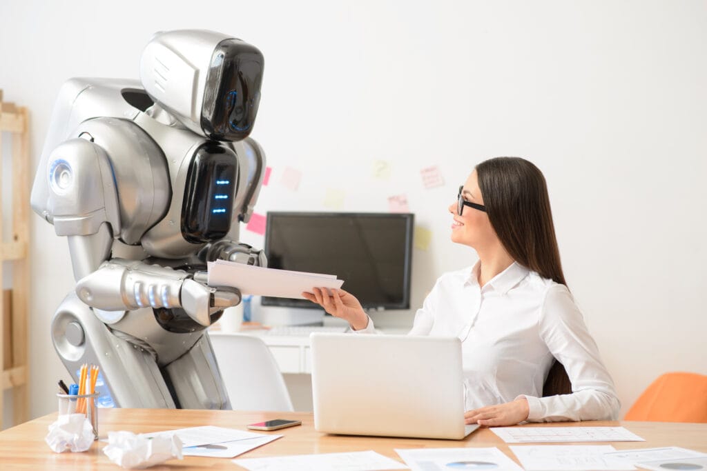 robot collaborating with humans - airec illustration